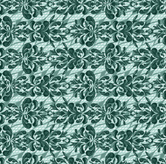 Classic pattern for luxury interior decoration and trendy print for fabrics. Texture processing of elements of the Baroque style. Symmetrical arabesques in a seamless background