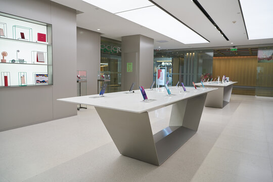 SHENZHEN, CHINA - CIRCA APRIL, 2019: interior shot of China International Consumer Electronics Exchange/Exhibition Center (CEEC) at UpperHill in Shenzhen.