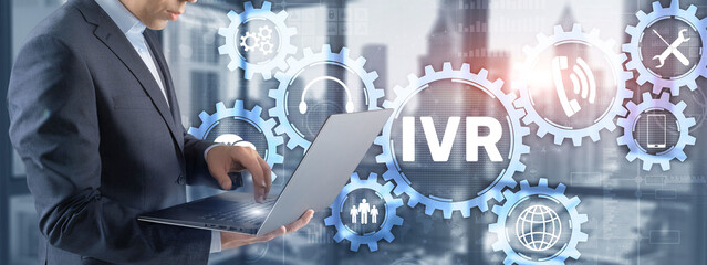 IVR Interactive voice response communication concept