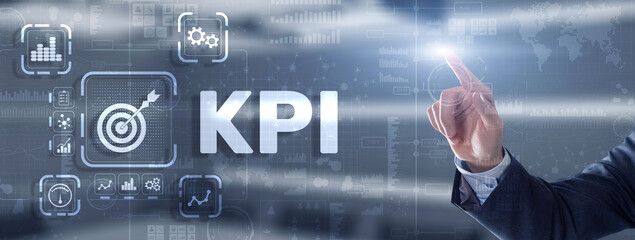 KPI Key Performance Indicator Business Internet Technology Concept on Virtual Screen