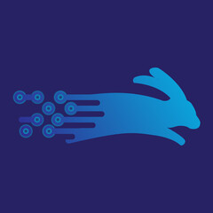 speed rabbit logo design template. rabbit illustration vector 