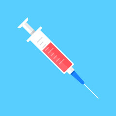 Syringe icon. Flat design. Vector illustration