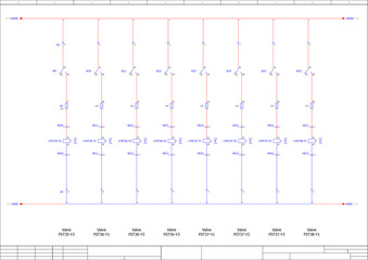 Control scheme for electromagnetic valves. Electrical circuit of the enterprise. Industrial equipment scheme