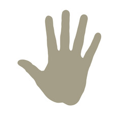 Silhouette of the human hand. Flat vector drawing isolated on white background, EPS 8.
