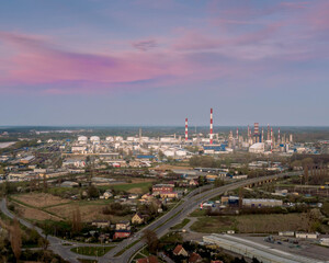 Fototapeta na wymiar oil refinery factory in gdansk 