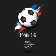 Soccer ball on the flag of France