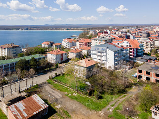 Aerial view of town of Primorsko,  Bulgaria