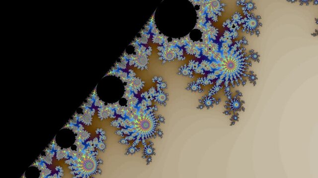 Beautiful zoom into the infinite mathemacial mandelbrot set fractal.
