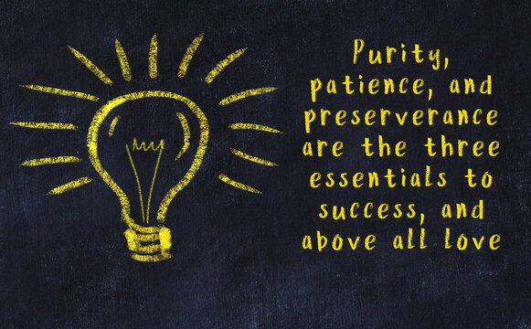 Black chalkboard with a bulb sketch and smart quote