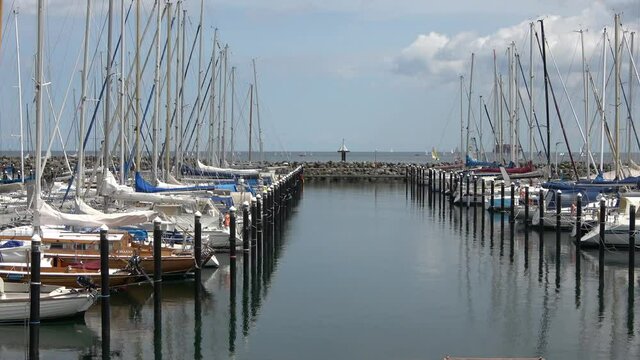 Lots of boats at the Marina in Schilksee close to Kiel in Germany. Schilksee olympic sailing sport