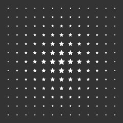 Star Halftone Vector. Halftone Pattern with Stars on Dark Background