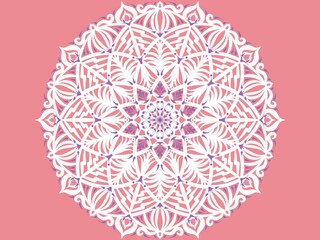 Mandala ornament creative work. Mandala decoration ornament, isolated design element background. Tribal ethnic fashion motif for paper, textile, cloth fabric print. Digital art illustration
