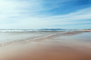 the beauty of the ocean and the waves. vacation by the ocean.