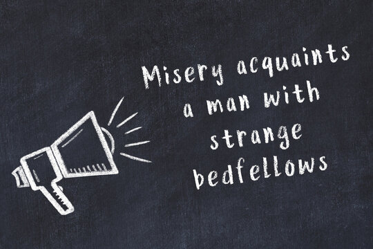 misery acquaints a man with strange bedfellows