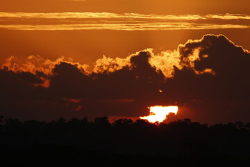 A dramatic sunrise over Everglades National Park, Florida