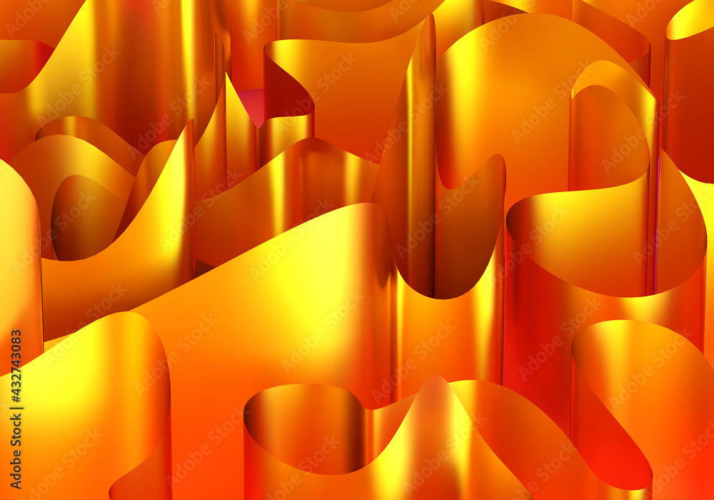 Aufkleber background curves line. golden abstract background. background curves lines are wavy. texture is abs