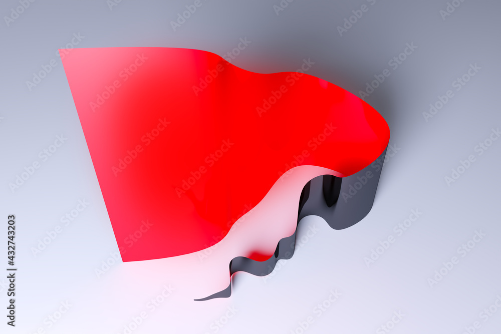 Poster abstract red and gray background. abstract background with curved 3d element. wavy red illustration 