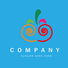 Abstract Initial Letter O and C Logo. Blue Purple Circle Shape with Negative Space C Letter inside. Usable for Business and Technology Logos. Flat Vector Logo Design Template Element