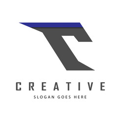 Abstract Initial Letter T Logo. Blue Purple Geometric Origami Style isolated on White Background. Usable for Business and Branding Logos. Flat Vector Logo Design Template Element