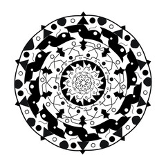 mandala writing, simple and uncomplicated to use for t-shirt and book motifs on the main and back covers