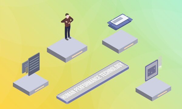 Human performance technology concept on abstract design