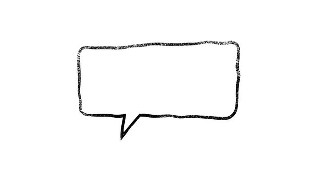 Thinking cartoon cloud bubble sketch doodles being animated. Hand-drawn moving scribble on white background