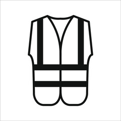 life jacket icon. vector flat illustration of life jacket. Reflective vest,safety jacket on white background.