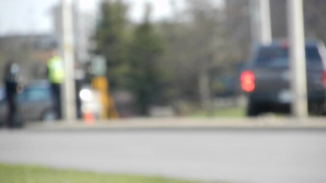 Police Crime Scene Accident Scene Blurred Out Background Backdrop