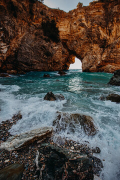 waves on the rocks