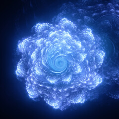 Abstract background, smooth multicolored lines on a black background.