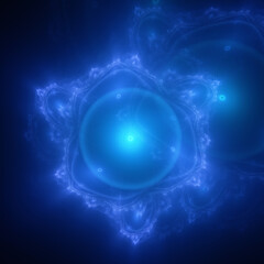 Abstract background, smooth multicolored lines on a black background.