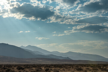 Sun Rays Break Through Clouds Over Great Basin national Park