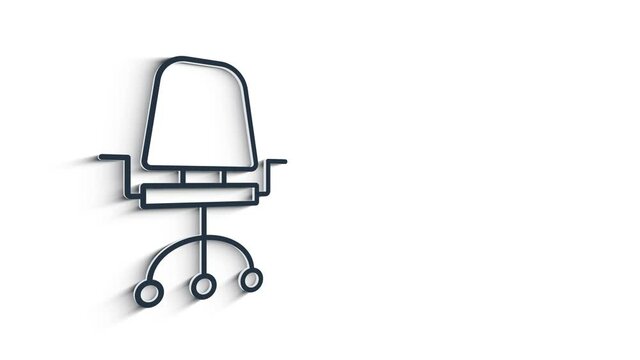 Office icon. Web 3D shadow icon set. Office, great design for any purposes. Motion graphics.