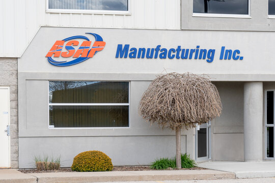 Brantford, On, Canada - May 8, 2021: ASAP - Automated Solutions And Products headquarters in Brantford, On, Canada. ASAP is a specialized integrator in Robotics, Automation Manufacturing and Systems.