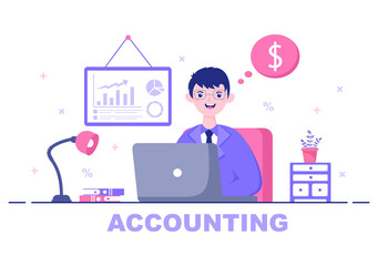 Financial Management or Accounting Vector Illustration For Increase Income, Economic Analysis, Finance Statement And Budget Concept