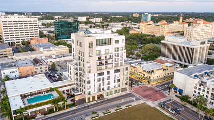 Tom Cruise actor penthouse in apartment house nearby Scientology church. Downtown City of Clearwater Beach Florida. Luxury apartments with open air pool with an amazing view of the Gulf of Mexico.