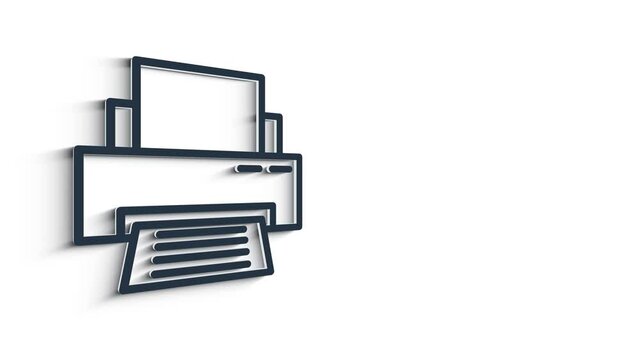Office icon. Web 3D shadow icon set. Office, great design for any purposes. Motion graphics.