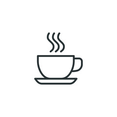 Coffee line icon. Simple outline style. Drink, glass, tea, water, chocolate, coffe cup, kitchen, restaurant concept. Vector illustration isolated on white background. EPS 10