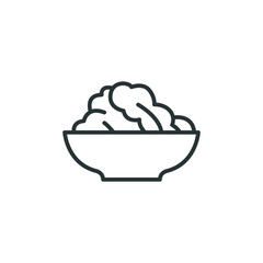 Salad line, icon. Simple outline style. Food, organic, vegan, bowl, fruit, health, vegetables, plate, restaurant concept. Vector illustration isolated on white background. EPS 10
