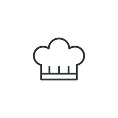 Chef hat line icon. Simple outline style. Toque, chef, cook, table, restaurant concept. Vector illustration isolated on white background. EPS 10