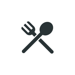 Spoon and fork glyph icon. Simple solid style. Spoon, fork, silverware, kitchen, cutlery, table, restaurant concept. Vector illustration isolated on white background. EPS 10