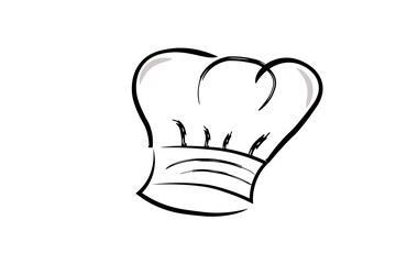 Professional Chef Hat Isolated on Chef'S Hat's simple line. Hand-Painted Dining Chef Hat.