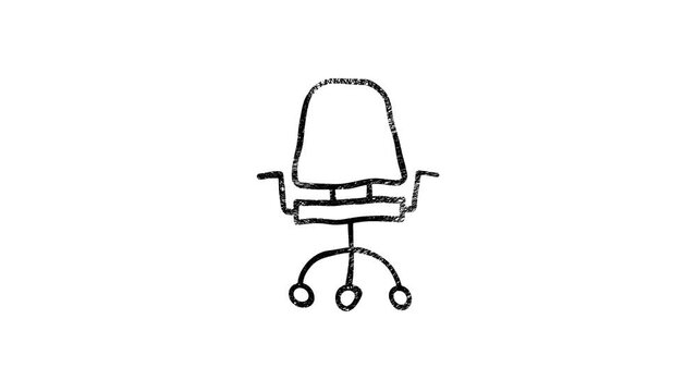 Office icon. Hand draw shadow icon. Office, great design for any purposes. Motion graphics.
