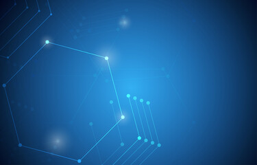 dot technology with triangle polygonal shapes on dark blue background. abstract futuristic Illustration Vector design digital social network connect concept.