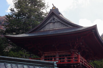 Fototapeta premium 秋の中禅寺の風景。日本栃木県、日光。歴史のある寺院。