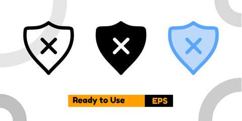 security off icon with three style for website, social media, and presentation