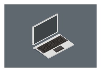 Fototapeta na wymiar Hybrid laptop simple isometric illustration
