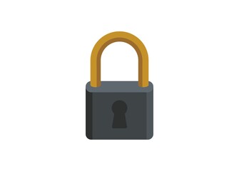 Padlock illustration. Simple flat icon.