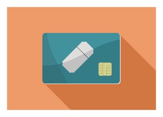 Fototapeta premium Multi trip ticketing card. Simple flat illustration
