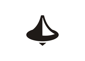 Fototapeta premium Spinning top toy. illustration in black and white.